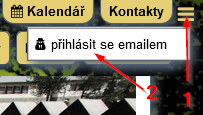Kroky 1. až 2. pro přihlášení.